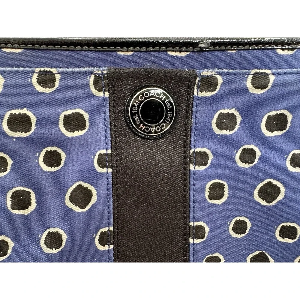COACH BLUE & BLACK DOT LARGE TOP-ZIPPER Large‎ Wrislet